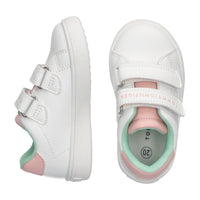 Sneaker Bassa Velcro Bianco Rosa