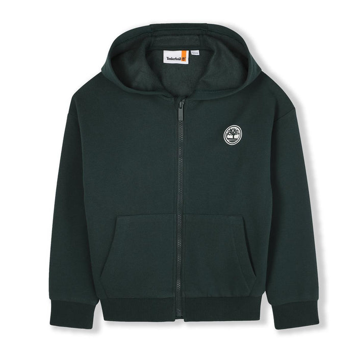 Felpa Cappuccio Con Zip Verde Scuro