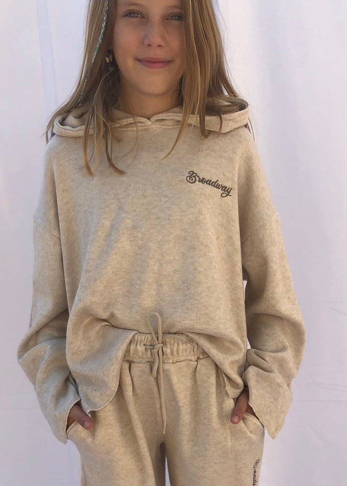 Felpa Bimba Cappuccio Beige
