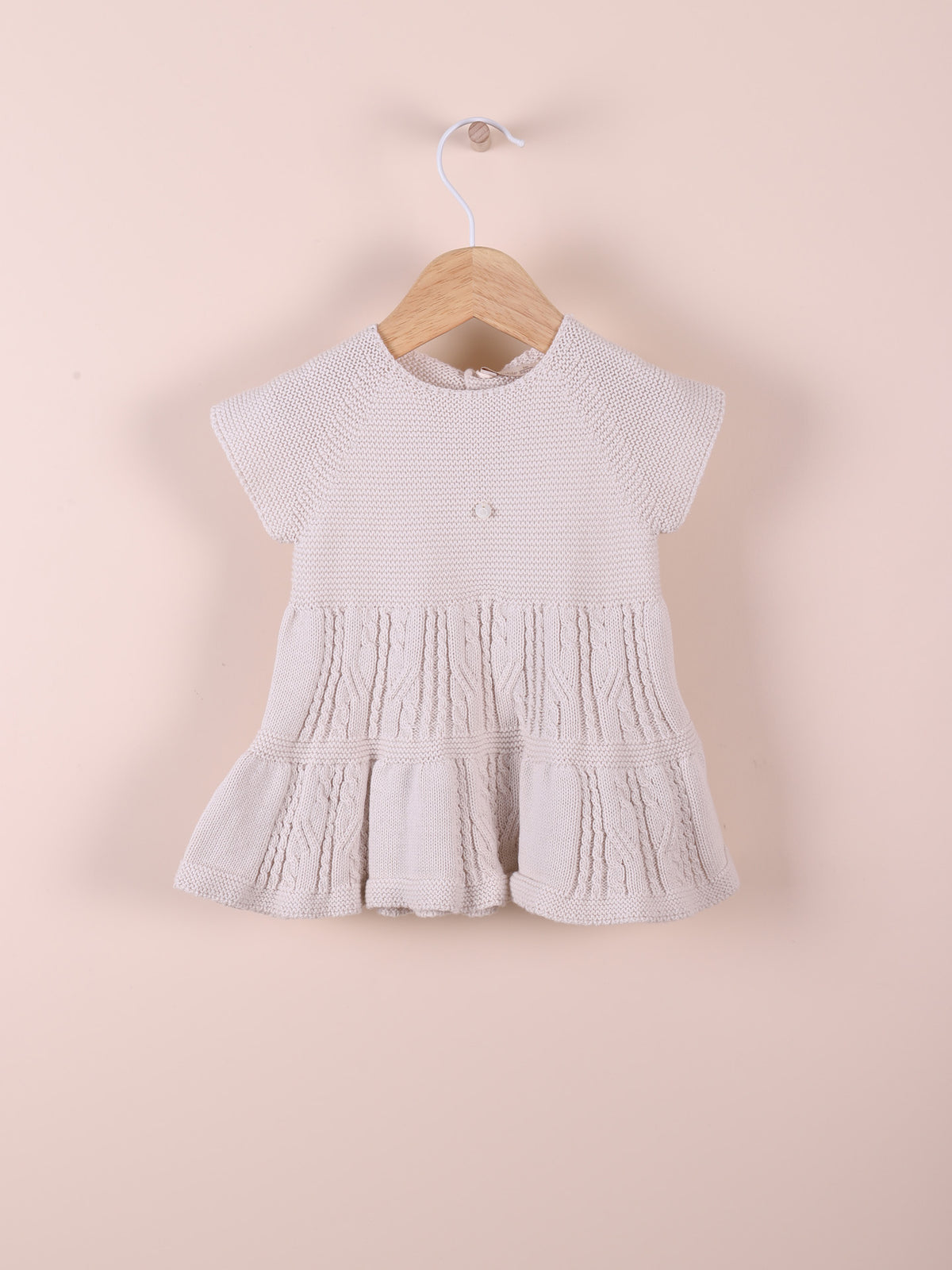 Vestito In Maglia Tricot A Costine E Treccine
