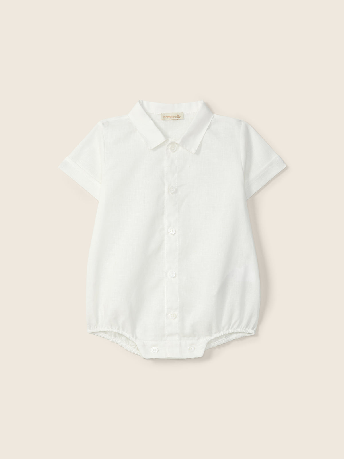 Body Camicia A Maniche Corte In Cotone Bianco