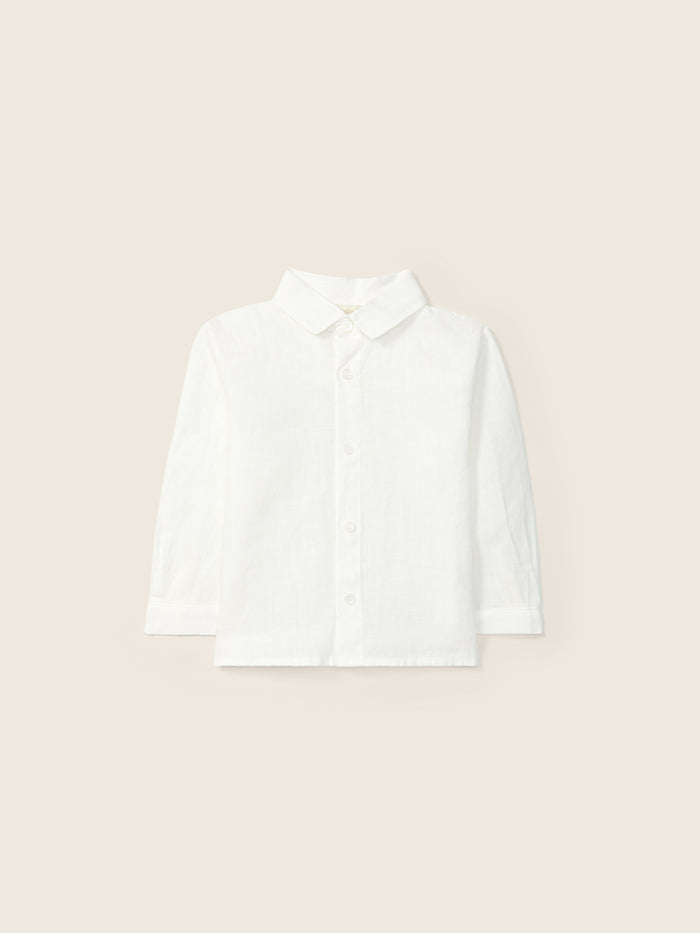 Camicia A Maniche Lunghe In Cotone E Colletto