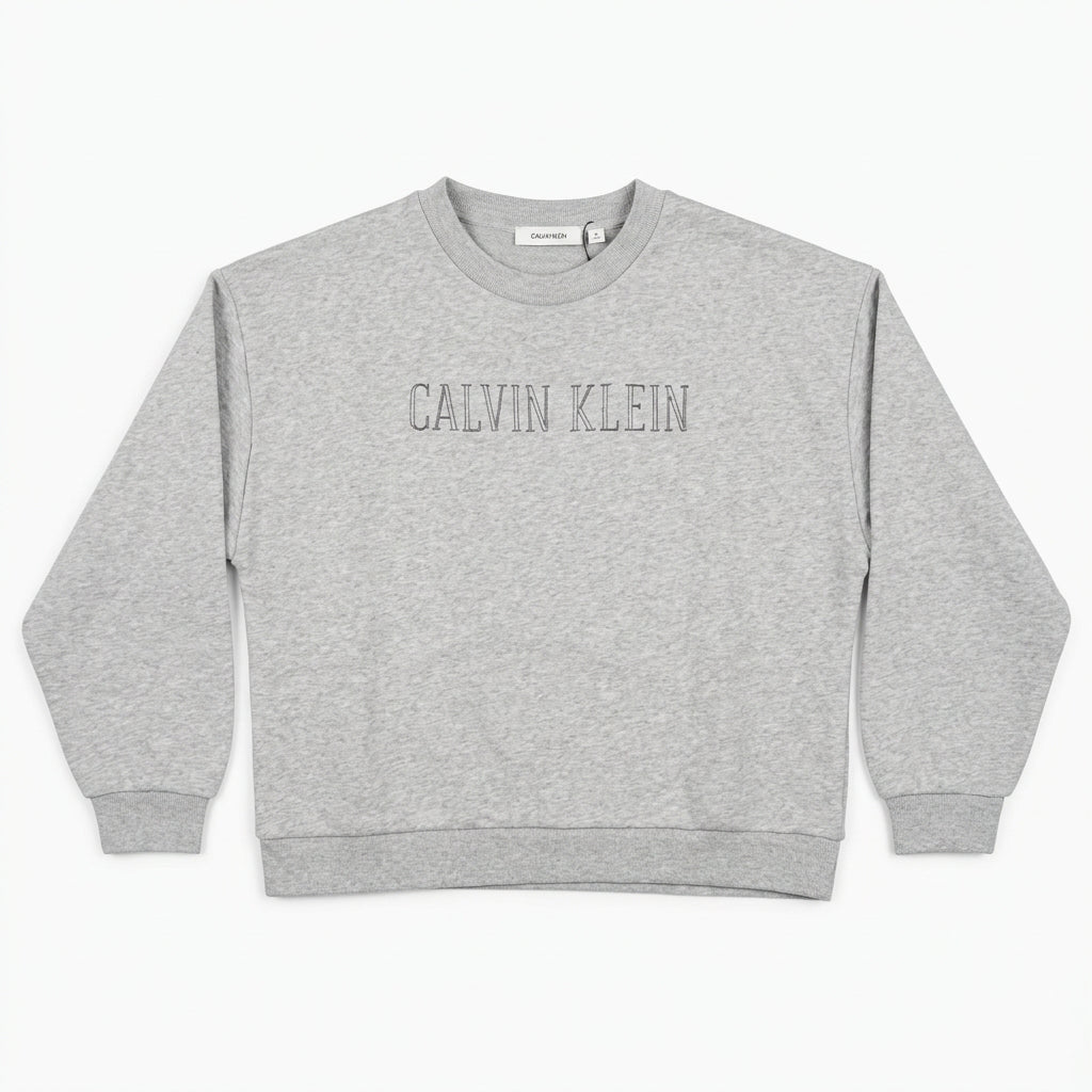 Felpa Girocollo Logo Grey Heather