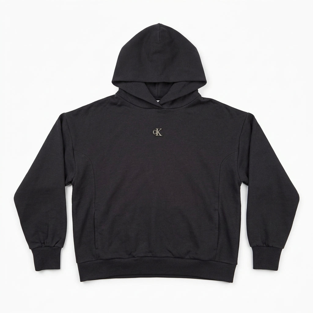 Felpa con Cappuccio e Logo Black