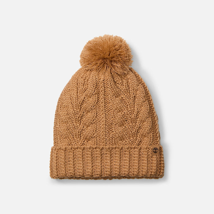 Berretto A Trecce Con Pompon In Colore Marrone