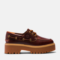 Timberland Stone Street Boat Shoe In Pelle Rootbeer