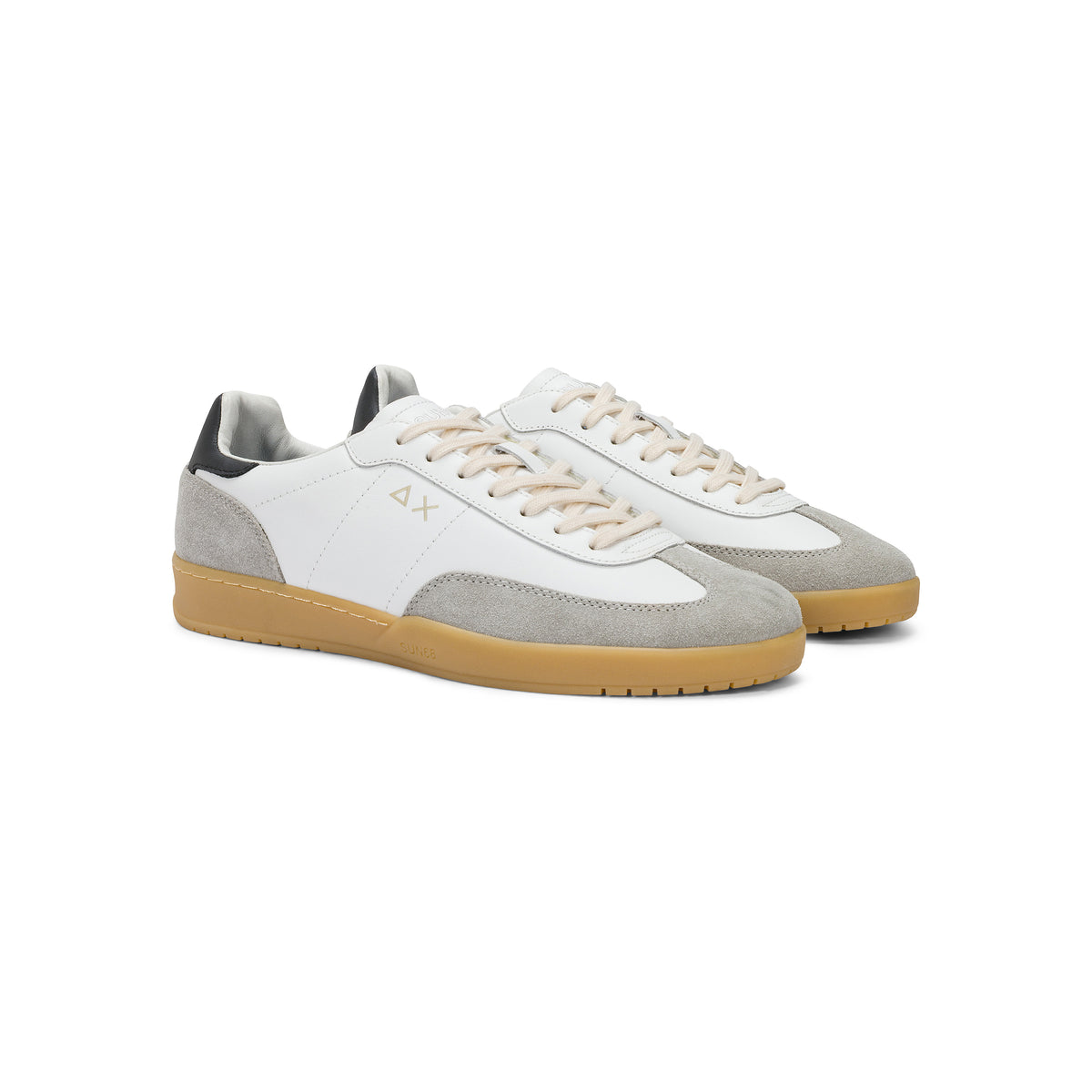 Sneakers Uomo California Sun Leather Bianco Grigio Chiar