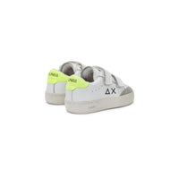 Sneakers Bambino Street Leather Bianco Giallo Fluo