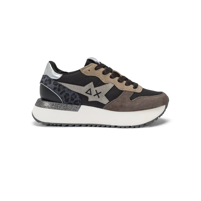 Sneaker Big Stargirl Mix Material Nero