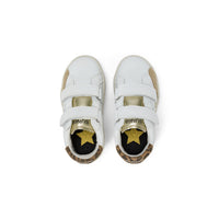 Sneaker Girl S Katy Leather Anim Kid Bianco Oro