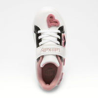 Sneakers Bianco-Fuxia con Cuori Glitter