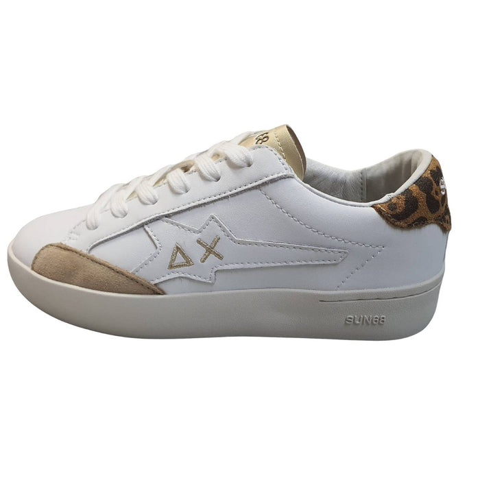 Sneaker Girl S Katy Leather Anim Bianco Oro ( DAL 35 AL