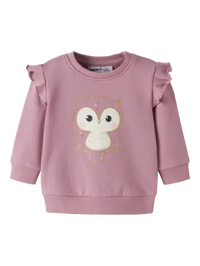 Felpa Da Bambina Con Gufo Lilla