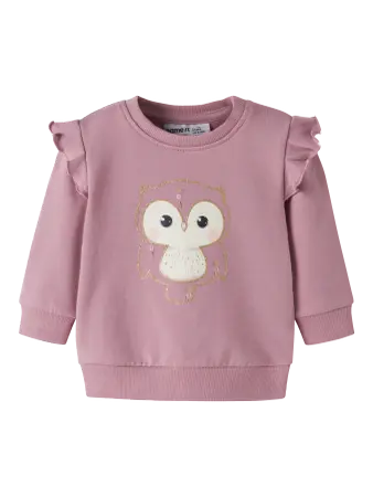 Felpa Da Bambina Con Gufo Lilla