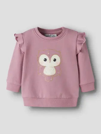 Felpa Da Bambina Con Gufo Lilla