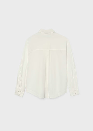 Camicia Popelin Cravatta Panna