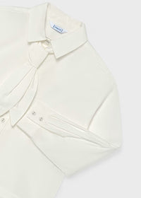 Camicia Popelin Cravatta Panna
