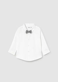 Camicia Manica Lunga Elegante Papillon Avorio