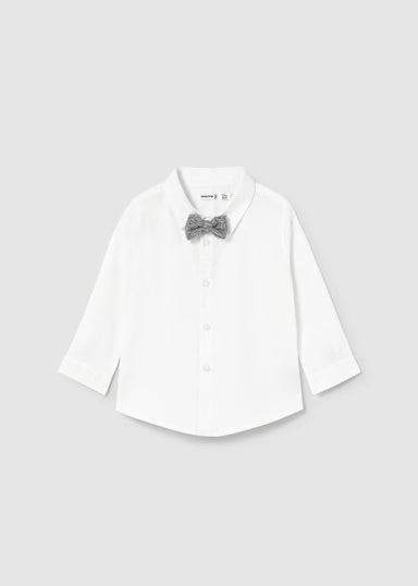 Camicia Manica Lunga Elegante Papillon Avorio