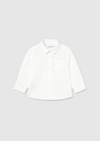 Camicia Manica Lunga Lino Bianco