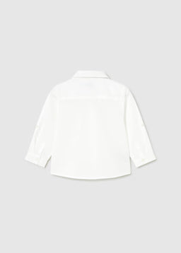 Camicia Manica Lunga Lino Bianco
