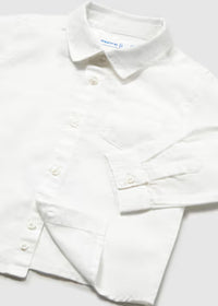 Camicia Manica Lunga Lino Bianco