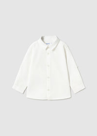 Maglietta Corta Lino Collo Bianco
