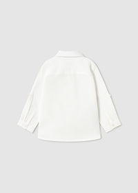 Maglietta Corta Lino Collo Bianco