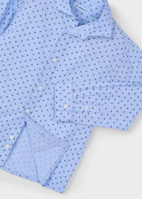 Camicia Manica Lunga Stampata Celeste