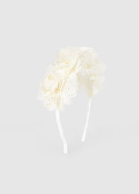 Cerchietto Fiori Tulle Ecru