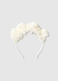 Cerchietto Fiori Tulle Ecru