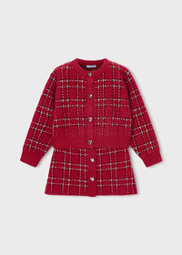 Completo Gonna Tricot Pelo Rosso