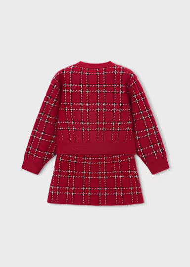 Completo Gonna Tricot Pelo Rosso