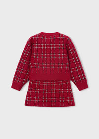 Completo Gonna Tricot Pelo Rosso