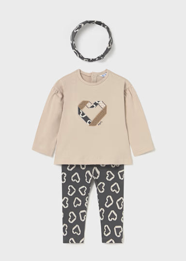 Completo Leggings Con Cerchietto Piombo