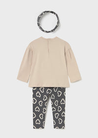 Completo Leggings Con Cerchietto Piombo
