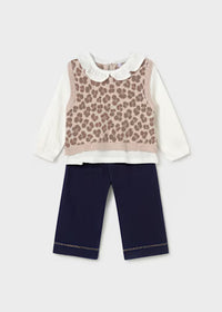 Completo Pantalone Gilet Unito Noce