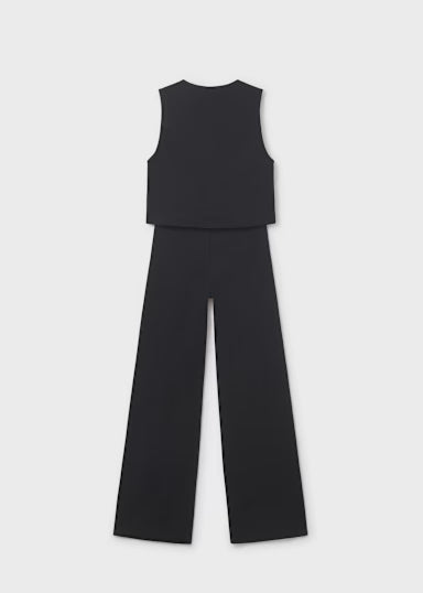 Completo Pantalone Lungo Gilet Nero
