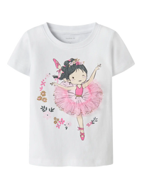 T-Shirt Bambina Bianca Little Ballerina