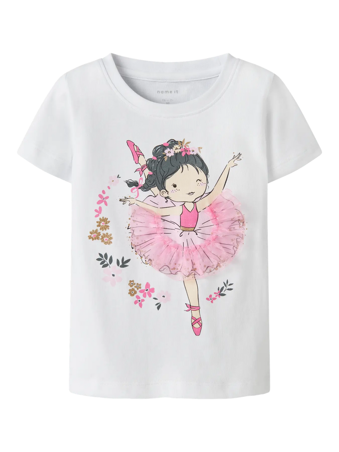 T-Shirt Bambina Bianca Little Ballerina