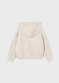 Felpa Tricot Con Pelliccia Mandorla
