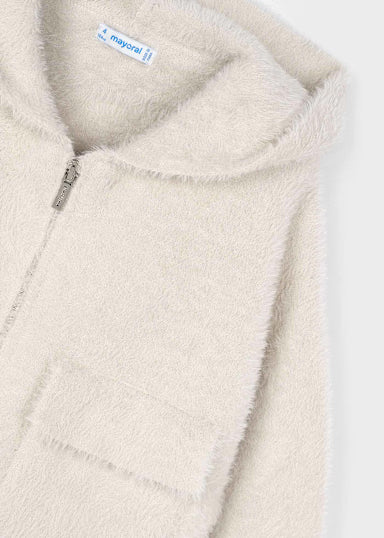 Felpa Tricot Con Pelliccia Mandorla