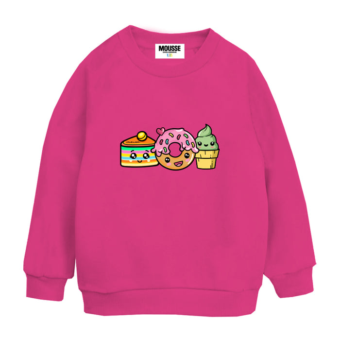 Felpa Girocollo Fuxia Kawaii