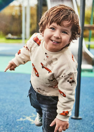 Pullover Stampato Marrone