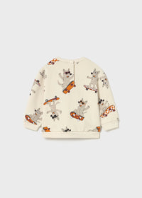 Pullover Stampato Marrone