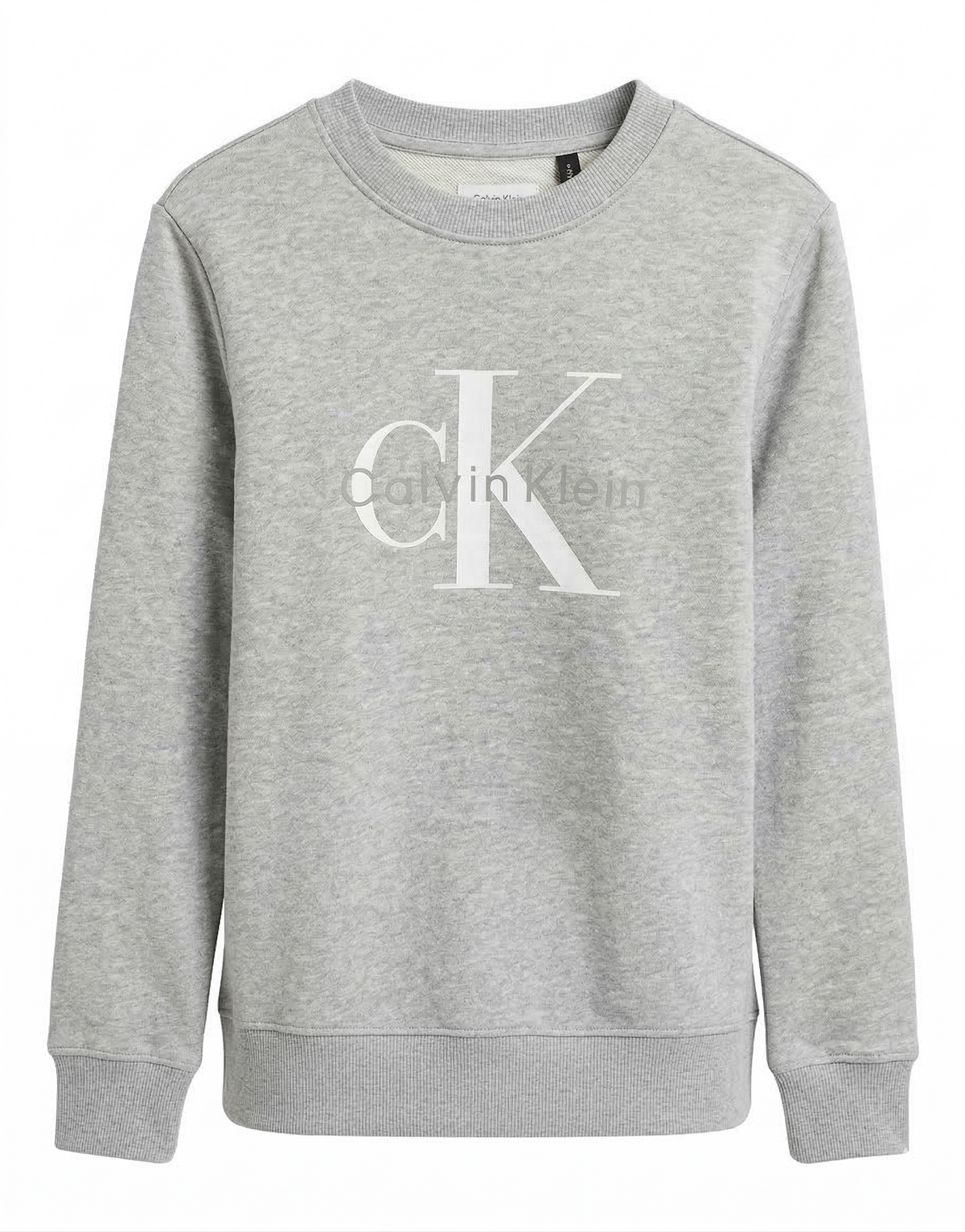 Felpa Grigia Chiaro Con Mono Logo Davanti