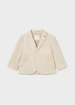 Giacca Elegante Beige In Tessuto Operato