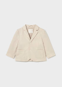 Giacca Elegante Beige In Tessuto Operato