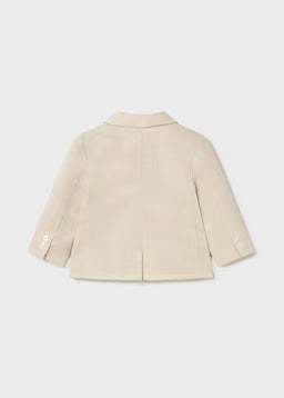 Giacca Elegante Beige In Tessuto Operato
