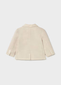 Giacca Elegante Beige In Tessuto Operato